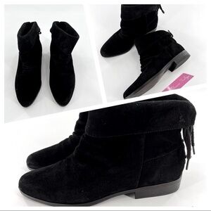 DANELLE Black Suede Ankle Boots Size 6